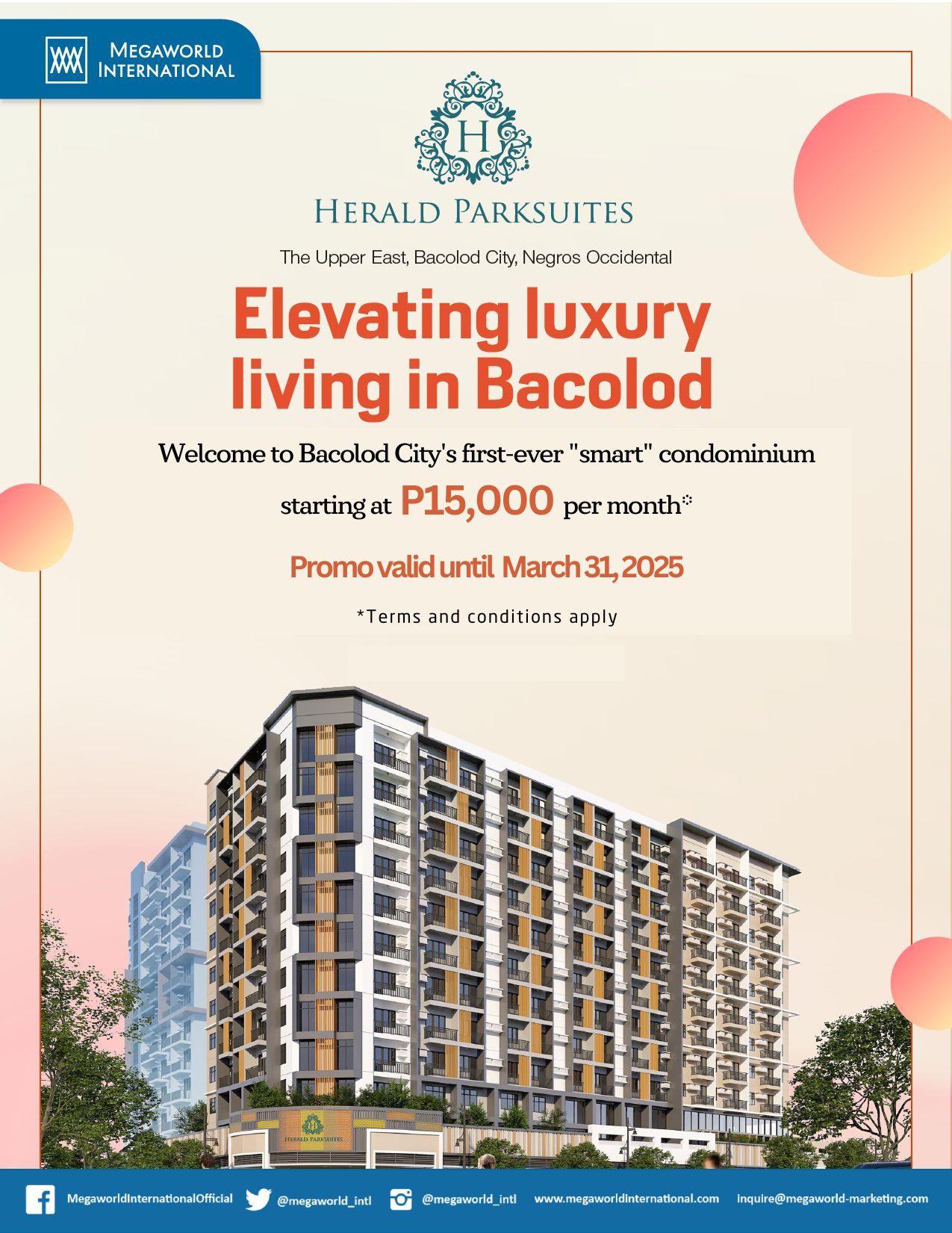 Megaworld International - March Promo - Herald Parksuites