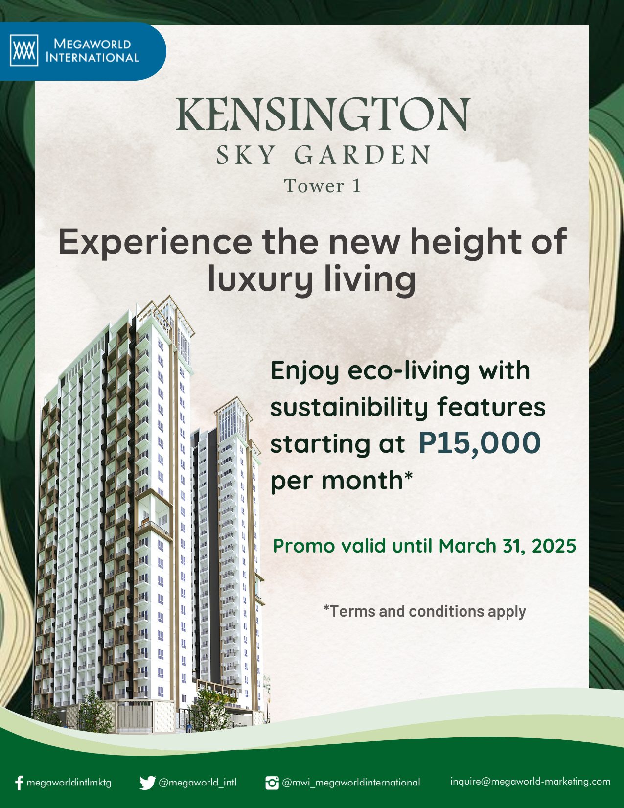 Megaworld International - March Promo - Kensington Sky Garden