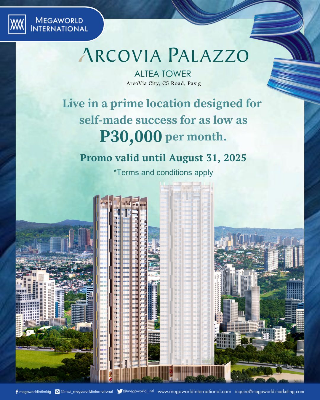 Megaworld International Promo July 2025 Arcovia Palazzo