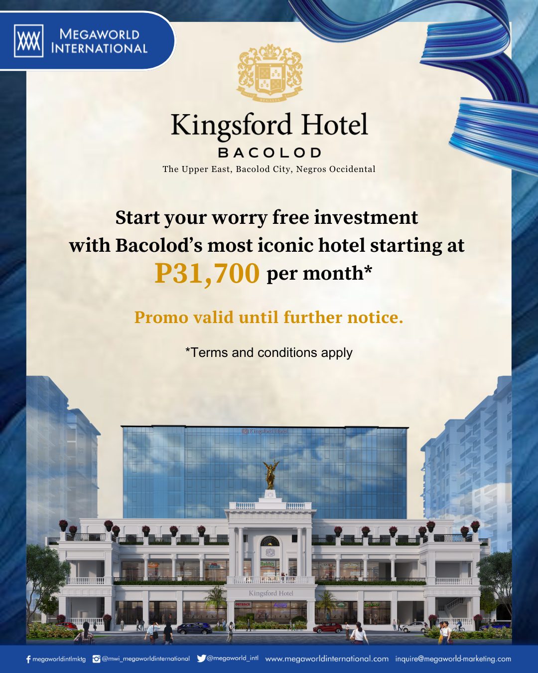 Megaworld International Promo July 2025 Kingsford Hotel Bacolod
