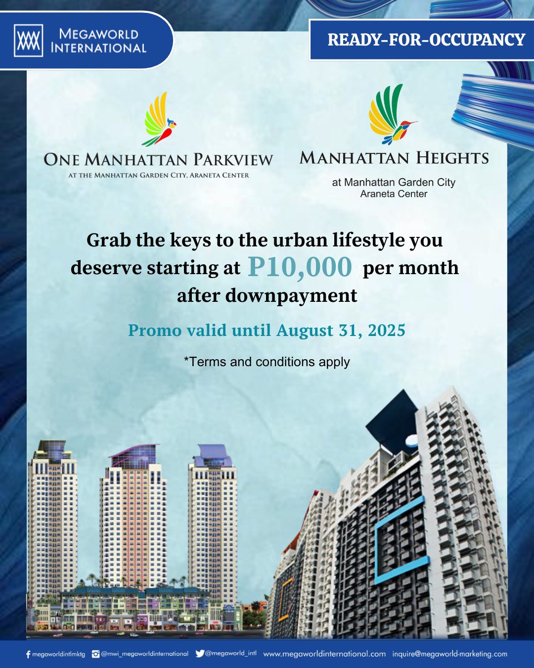Megaworld International Promo July 2025 One Manhattan and Manhattan Heights