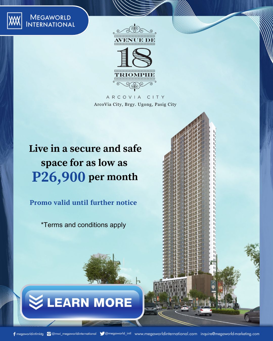 Megaworld International Promo Popup 18 Avenue De Triomphe Until Further Notice June 2025