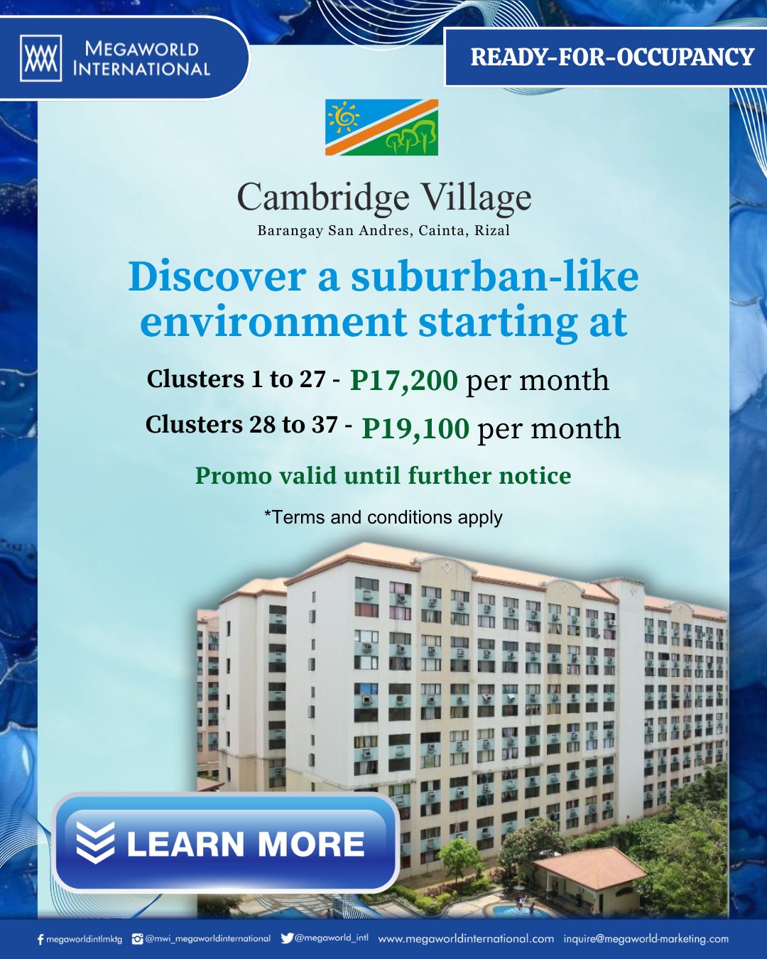 Megaworld International Promo Popup Cambridge Village Until Further Notice June 2025
