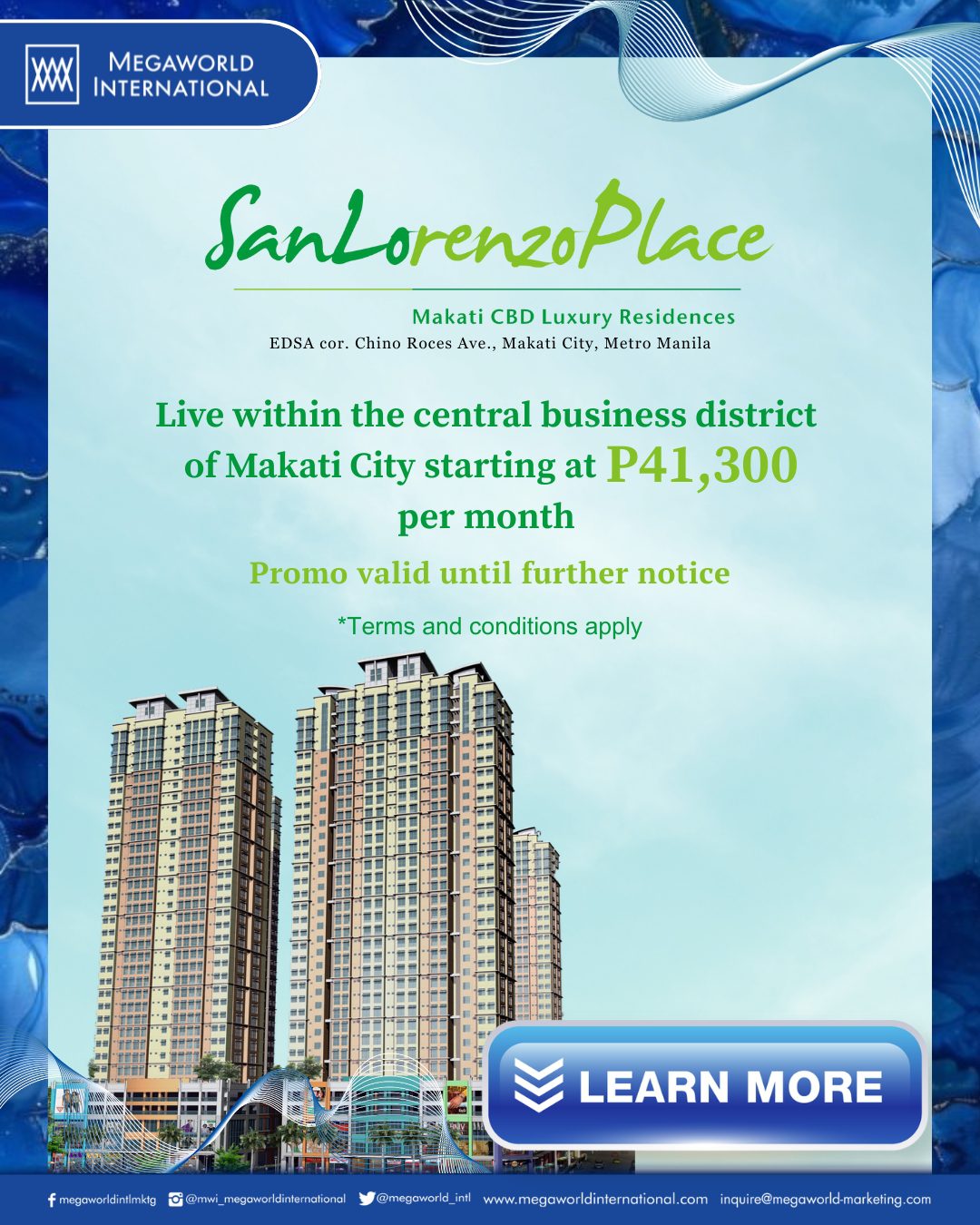 Megaworld International Promo Popup San Lorenzo Place Until Further Notice June 2025