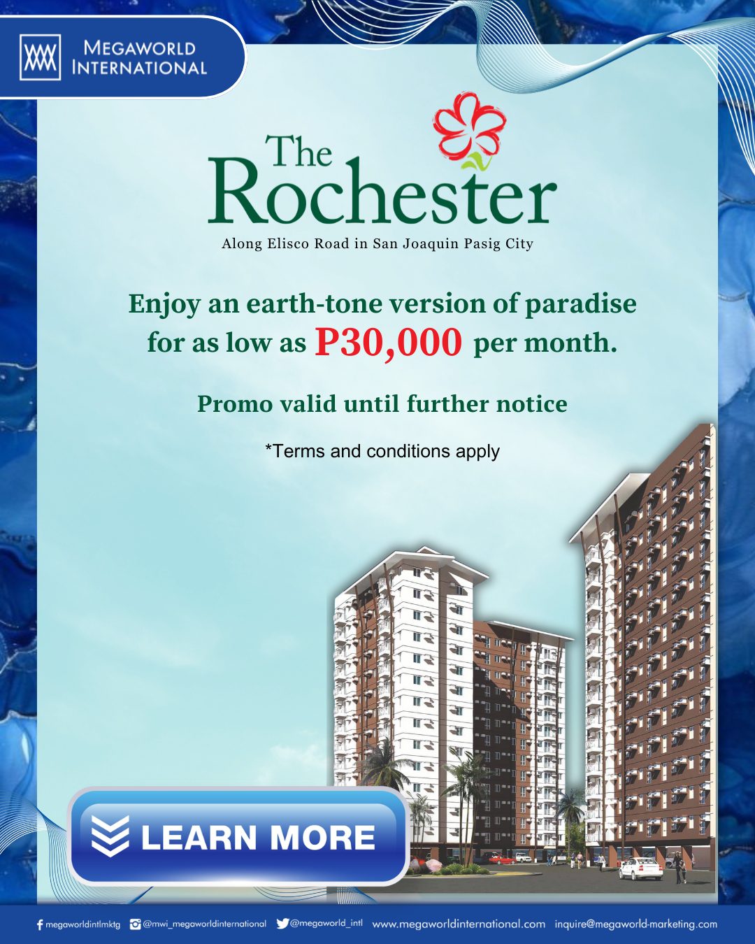 Megaworld International Promo Popup The Rochester Until Further Notice June 2025