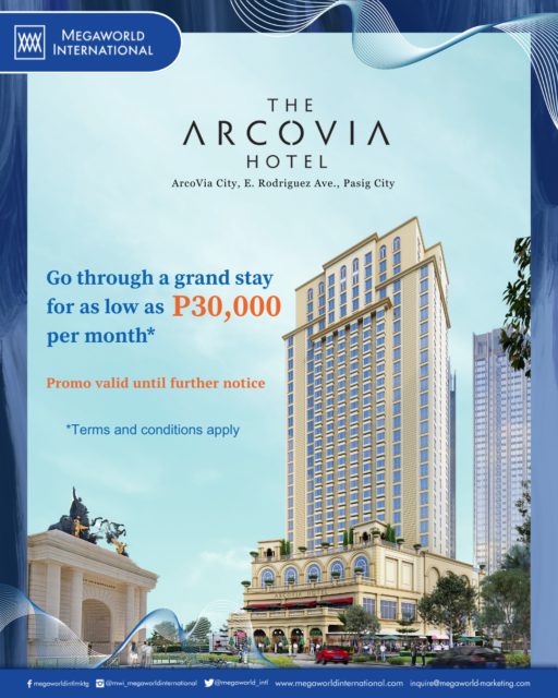 Megaworld International Promo for The Arcovia Hotel Until Further Notice June 2025