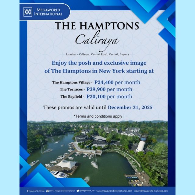Megaworld International Promos 102425 Hamptons Caliraya
