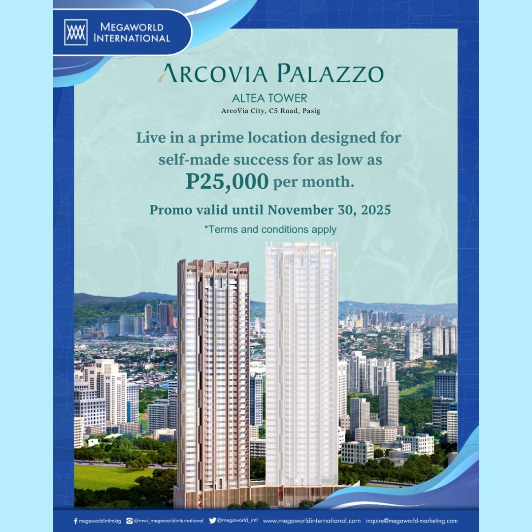 Megaworld International Arcovia Palazzo Promo 112425
