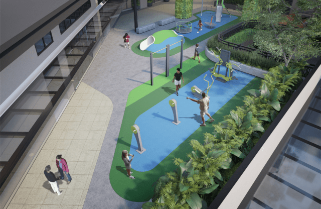 Sante Residence Palawan Aerial View Fitness Area