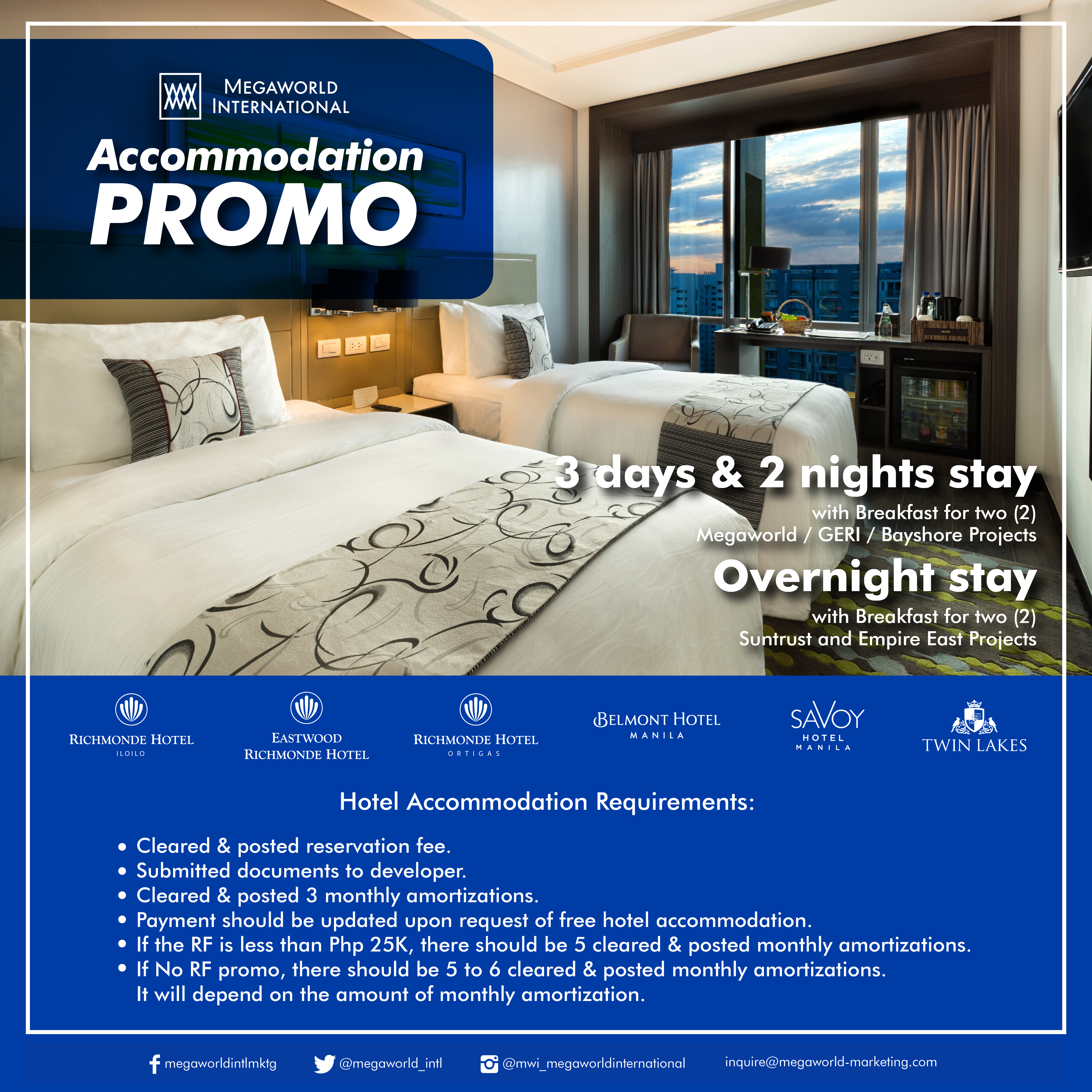 Megaworld International Buyers Hotel Incentive Promo